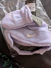 Image of Nike baby Beanie Hat And Gloves 2 piece Set Swoosh purple 12-24m new
