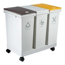 Image of Waste Utility Plastic Bins Kitchen Bin Dual Compartment Rubbish Recycling