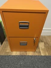 Image of Bisley A4 2-Drawer Metal Filing Cabinet - Orange (1010010414) RRP :£125