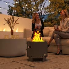 Image of Smokeless Fire Pit with Poker Portable Wood Burning Firepit, Dark Grey