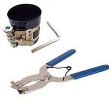 Image of PISTON RING COMPRESSOR 50-125 X 75MM STAINLESS STEEL CLAMP & PLIER 1.2-6.4MM