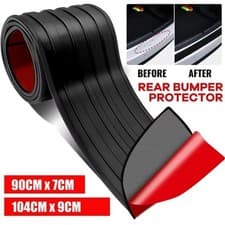 Image of Car Rear Boot-Bumper Sill Body Guard Protector Rubber Plate Trim Strip-Cover UK.