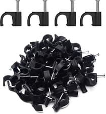 Image of Nail in Pipe Clips Black- 15mm, 22mm - various quantities!