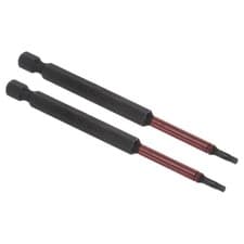 Image of 2pcs T10 Magnetic Torx Screwdriver Bit 100mm Long 6 Point Tamper Proof Black
