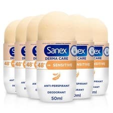 Image of Sanex Derma Care Sensitive 48-Hour Antiperspirant Roll-On Deodorant 6x50ml – ...
