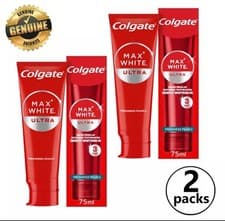 Image of 2 X Colgate Max White Ultra Freshnes Pearls Teeth Whitening Toothpaste 75ml NEW