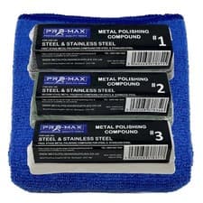 Image of Steel & Stainless Steel Metal Polishing Buffing Compound 250g 4pc Kit - Pro-Max