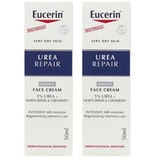 Image of Eucerin Urea Repair Night Face Cream 5% Urea 2 x 50ml