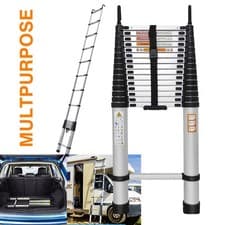 Image of Portable 6.2M 20.3FT Aluminum Telescopic Ladder + Detachable Hook Safety Design