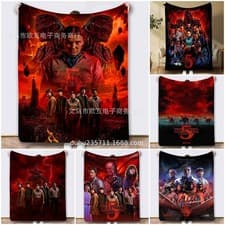 Image of Stranger Things 5 Fleece Blanket Throw Sofa Bed Warm Soft Blanket Flannel Gift