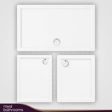 Image of 30mm Slimline Shower Enclosure Tray Square / Rectangle Stone Tray & Free Waste