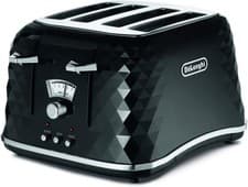 Image of De'Longhi Brillante 4 Slice Toaster CTJ4003BK Extra Lift & Variable Width BLACK