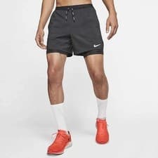 Image of NIKE MEN'S FLEX STRIDE 5" 2-IN-1 RUNNING SHORS BLACK # CJ5467-NWT