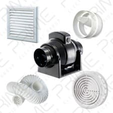 Image of Manrose MF100T In-Line Extractor Fan with Timer 100mm/4" Grille / Duct Options