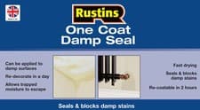 Image of Rustins One Coat Damp Seal Paint White Permanently Covers Damp and Water Stains