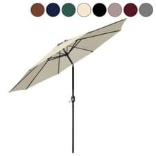 Image of 2.5M 2.7M 3M Round Garden Parasol Sun Shade Umbrella w/Crank Tilt Base Cover