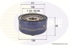 Image of Oil Spin-on Filter 136mm Outer Diameter 92mm Height Fits VW LT COMLINE EOF177