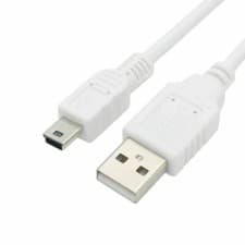 Image of 0.5m Mini USB Cable, USB A to Mini USB B M/M Charging & Data Sync Cable - White