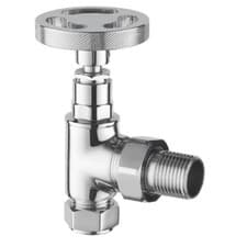 Image of Arezzo Chrome Industrial Style Angled Radiator Valves