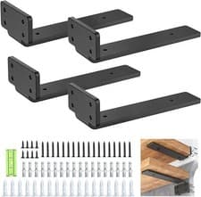 Image of 4 Pack Floating Shelf Brackets 20CM Heavy Duty Metal for  Support Wall Hanging
