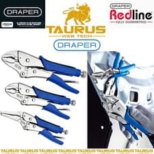 Image of 3Pc DRAPER Soft & Self Grip Pliers Set Serrated Gripping Quick Release Lever DIY