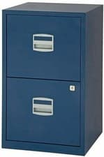 Image of Bisley A4 Filing Cabinet Metal 2 Drawer Oxford Blue | 24 Hour Weekday Delivery