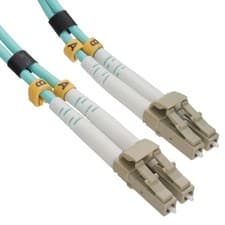 Image of OM3 Aqua Fibre Optic LC LC Duplex MM 50 125 Patch LSZH Cable 15m