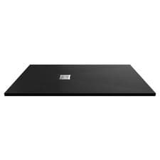 Image of Hudson Reed 1600 x 900mm Black Slimline Shower Tray Rectangular Bathroom