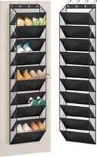 Image of 10 Tier over Door Shoe Storage Organiser Hanging Shoe Rack Clear Deep Pockets La