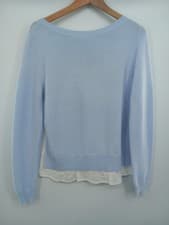 Image of BNWT Mint Velvet Blue Woven Tie Back Jumper Small