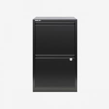 Image of Bisley A4 Filing Cabinet 2 Drawer Flush Handle Black | 24 Hour Weekday Delivery