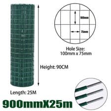 Image of 50m Welded Wire Mesh Aviary Fencing Fence Chicken Rabbit Garden Galvanised 25M