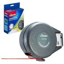 Image of Vileda Cordomatic Extendable 15m Clothes Line Automatic Retract Wall Mounted