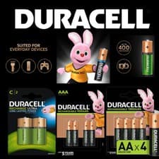 Image of Duracell Rechargeable Batteries AA AAA C D 9V Ultra Plus NiMH Duralock Charge