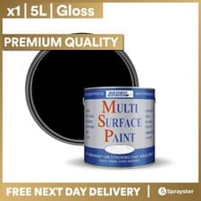 Image of Bedec Multi-Surface Paint MSP All In One Interior/Exterior Black Gloss 5L