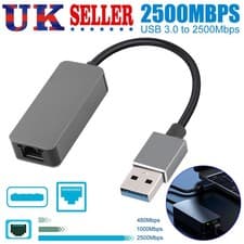 Image of USB 3.0 to 2.5G Ethernet Adapter 2500Mbps for MacBook Laptop PC Switch Plug Play