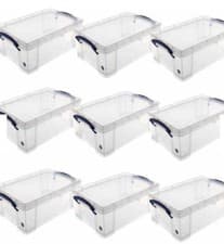 Image of Really Useful Box 9 Litre Pack of 9 Clear