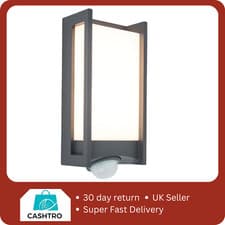 Image of LUTEC Qubo 13W LED Outdoor Wall Light, Motion Sensor, 800lm, 3000K, Anthracite