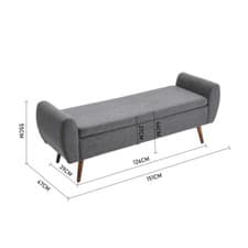 Image of Upholstered End Of Bed Stool Storage Ottoman Window Seat Bench & Lid Boucle uk