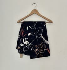 Image of Accessorize Women’s Black Floral Print Scarf Or Shawl