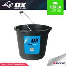 Image of Ox Tools T110715 Trade 15L Black Bucket | Construction Industrial Multi Listing