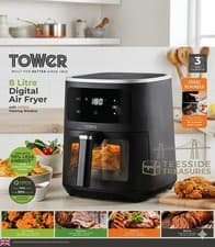 Image of Tower Vortx Vizion 8L Air Fryer 1700W Black T17176 - 6 People. One Touch Presets