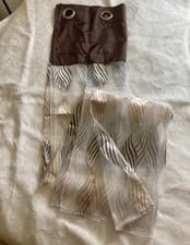 Image of Brown Multi Voile Panel - Beautiful Pattern - Lovely Panel with Eyelets