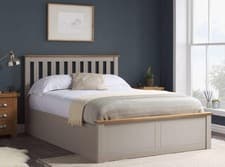Image of Birlea Phoenix 5FT Kingsize Wooden Ottoman Bed Pearl Grey Storage