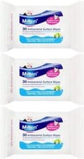 Image of 3 x 30 Wipes Antibacterial Surface Cleaning Antiseptic Milton Wipes