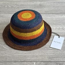Image of Paul Smith Artist Stripe Raffia Bucket Hat Men's - Size M - RRP £140 - NEW