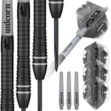 Image of Unicorn Gary Anderson Noir Phase 6 Steel Tip Darts - 90% Tungsten - Free P&P