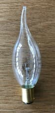 Image of SBC/B15 Bayonet Cap Clear Flame/Bent Tip Shape Candle Light Bulb 25w 40w 60w x10