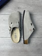 Image of Birkenstock Boston Clogs Grey Size 5 UK Regular Footbed Brand New With Box