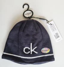 Image of Calvin Klein Reversible Beanie Hat Mens Navy White One Size Genuine Brand New